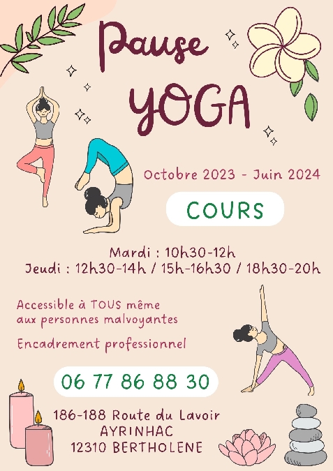 Cours de yoga à Bertholène