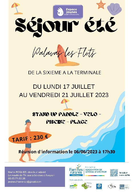 Séjour jeunes été à Palavas-les-Flots - 6ème à la Terminale