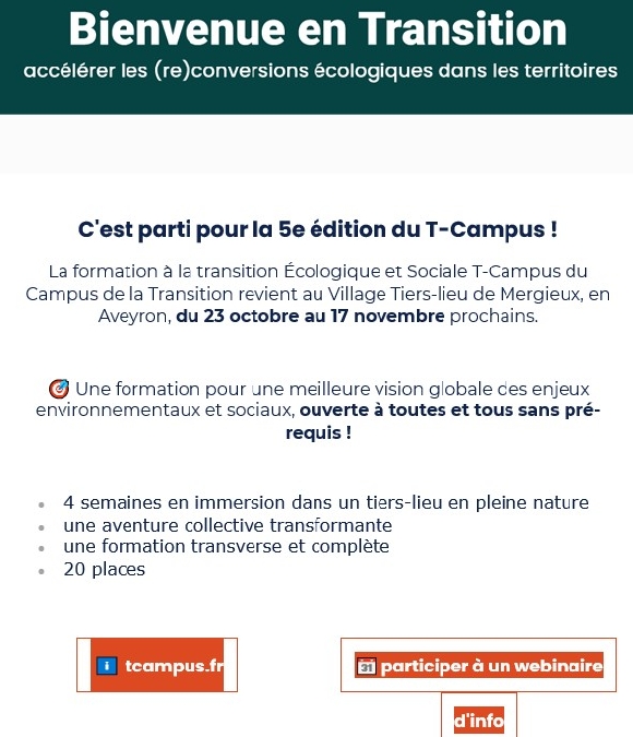 Formation à la transition écologique et sociale T-Campus