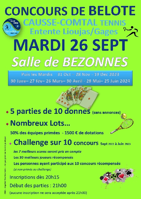 Concours de belote - À Bezonnes