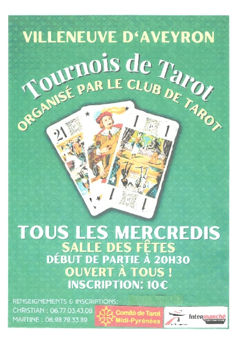 Tournois de Tarot à Villeneuve d'Aveyron