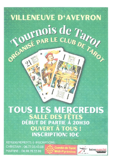 Tournois de Tarot à Villeneuve d'Aveyron