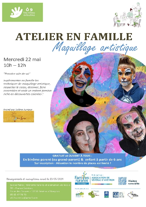 Atelier en famille "Maquillage artistique" à Sévérac-le-Château Le 22 mai 2024
