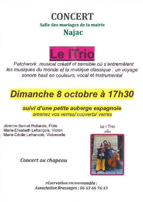 Concert Le iTrio à Najac