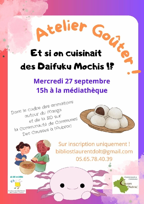 Atelier Goûter à la médiathèque de Saint Laurent d'Olt