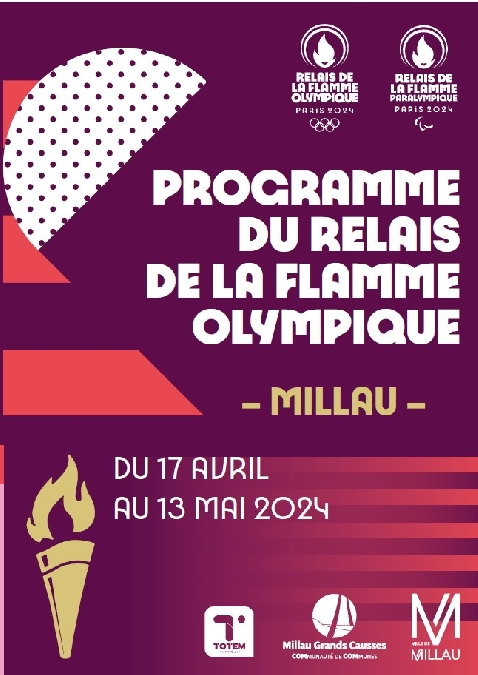 Programme du relais de la flamme olympique à Millau
