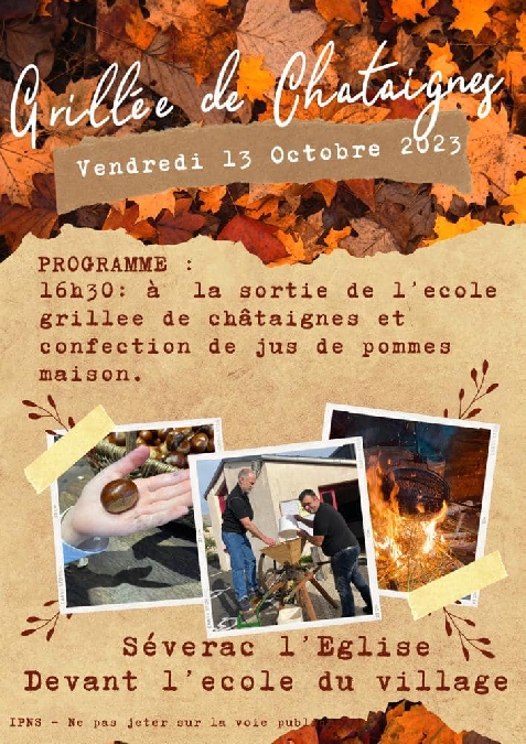 Grillée de châtaignes à Sévérac l'Eglise