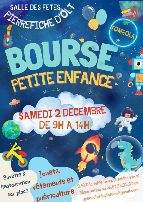 Bourse petite enfance de l'Association des Parents d'élèves de Pierrefiche Saint Martin