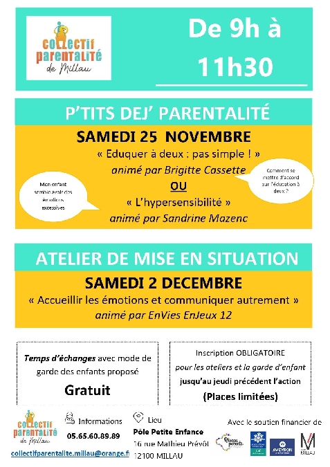P'tit déj parentalité et atelier de mise en situation