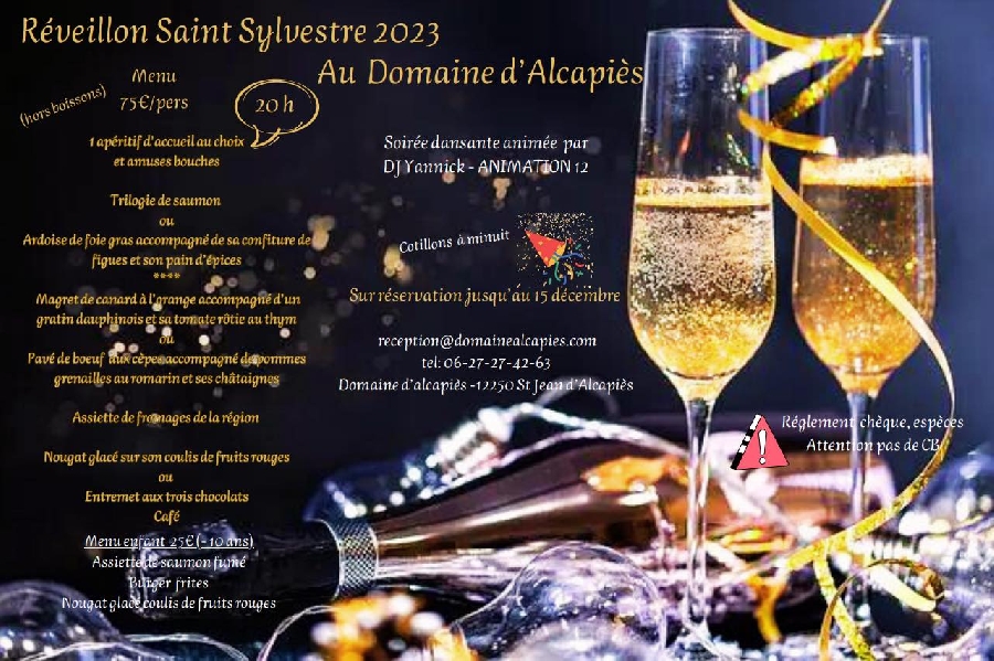  Réveillon Saint-Sylvestre 2023 Au Domaine d'Alcapiès