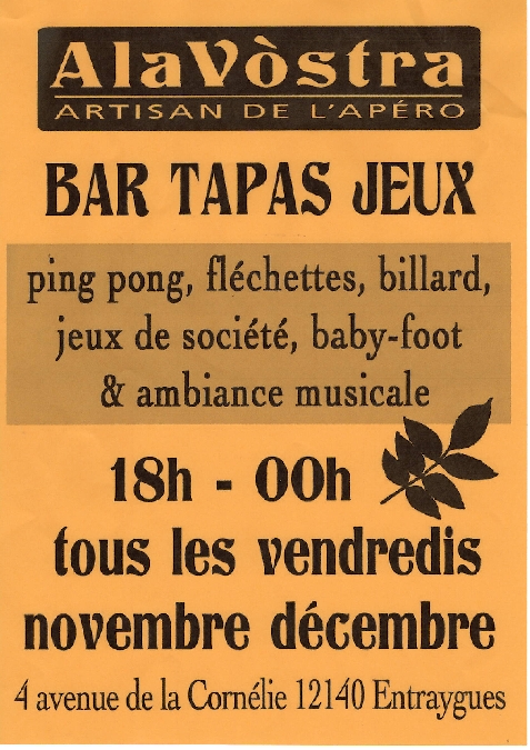 Soirée jeux et tapas