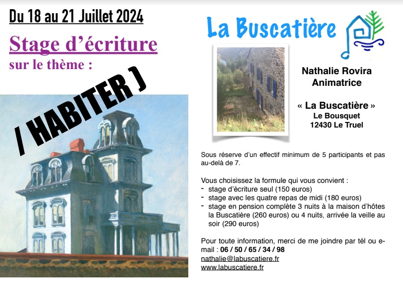 Stage d'écriture : Habiter