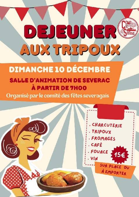 Déjeuner aux tripoux du Comité des Fêtes de Sévérac