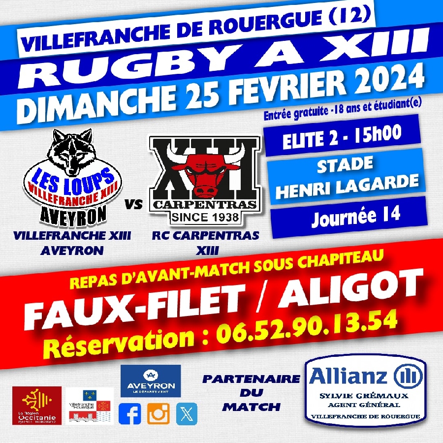 Rugby à XIII - Villefranche XIII-Aveyron vs Carpentras XIII
