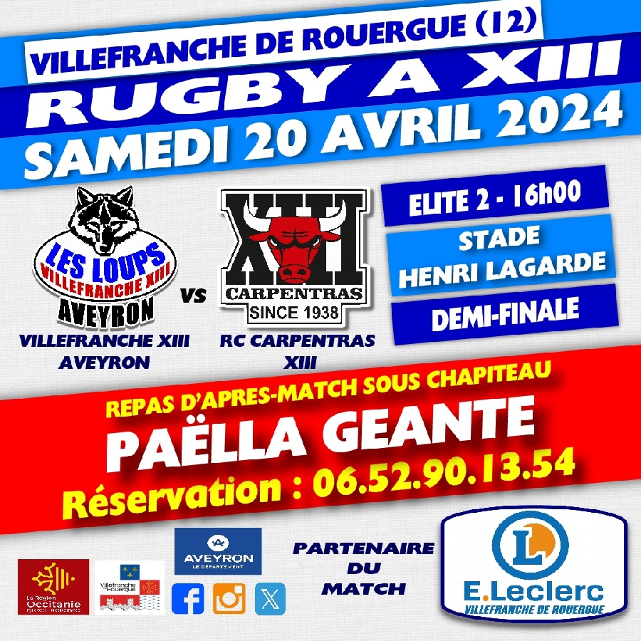 Rugby à XIII - Villefranche XIII-Aveyron en demi-finale