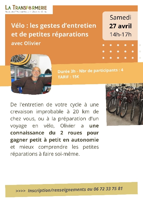 Atelier Repair spécial vélo avec la Transformerie