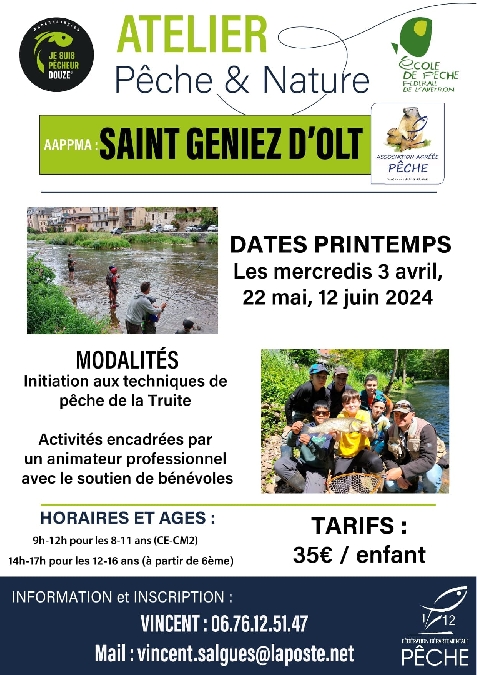 Atelier pêche et Nature à Saint Geniez d'Olt
