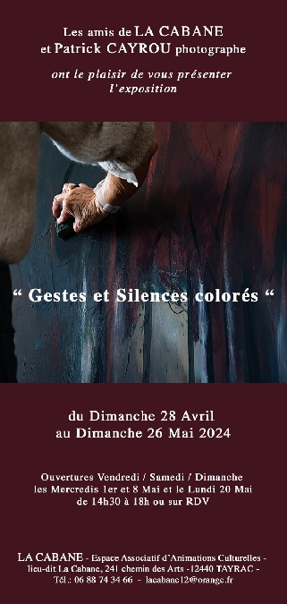 Exposition "Gestes et Silences colorés" Du 28 avr au 26 mai 2024