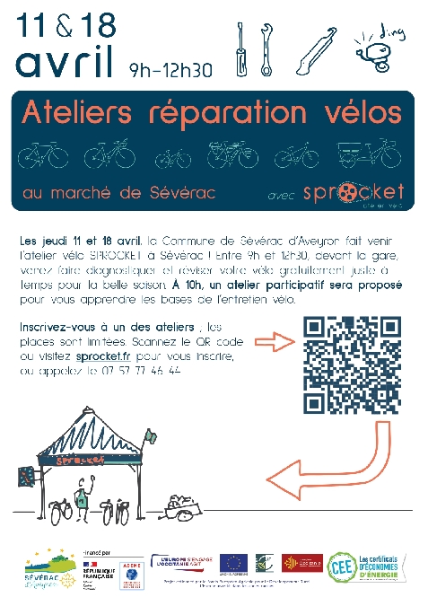 Ateliers réparation vélos à Sévérac-le-Château