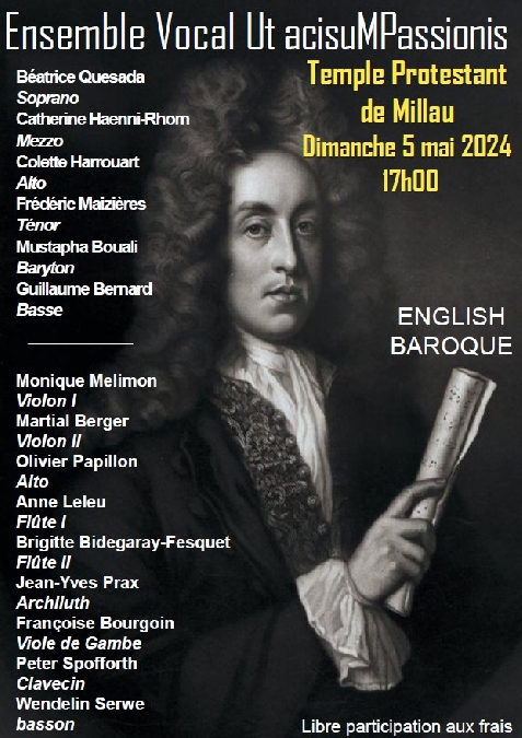Concert de musique baroque anglaise - Temple de Millau