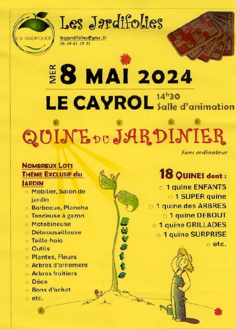 Quine du Jardinier Le 8 mai 2024