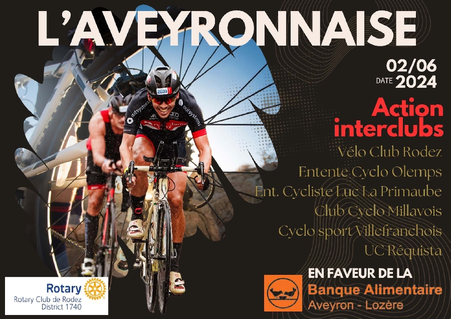 L'AVEYRONAISE - Randonnée vélo caritative au profit de Banque Alimentaire Aveyron Lozère