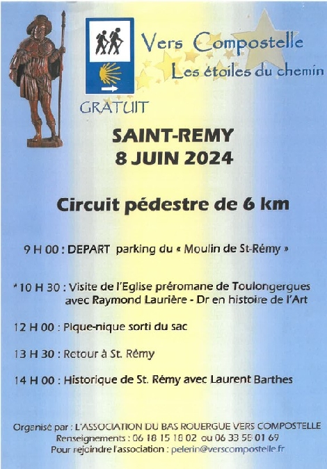 Circuit pédestre guidé vers Compostelle : Toulongergues et Saint Remy