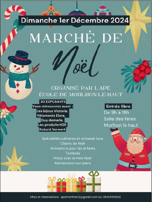 Marché de Noël par l'APE de Morlhon